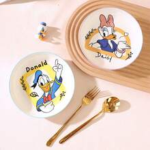 Disney Cartoon Ceramic Dinner Plate, 7.4 Inch High-Quality Tableware For Home Kitchen - Multicolor - View 9