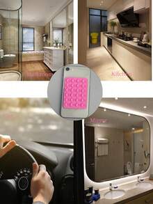 1pc Silicone Suction Cup, Square Phone Case Back Silicone Suction Cup, 24pcs Large Silicone Phone Suction Cups - Clear - View 4