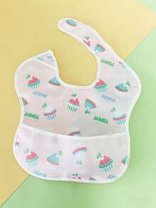 1 pieza Babero para bebé, Delantal impermeable y antiensuciamiento para alimentación de infantes, para niñas pequeñas, otoño/invierno - Multicolor 1 - Ver 1