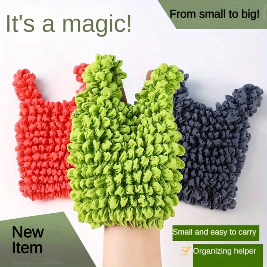 2pcs Portable Foldable Bag, Multipurpose Elastic Shopping Tote, Expandable & Reusable, Machine Washable Quick Dry Fabric, Suitable For Travel, Shopping And Daily Use, Can Be Used As Lunch Bag, Gift Bag And Storage Bag. - Multicolor - View 1