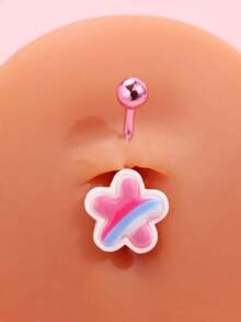 Y2K 时尚可爱彩色彩虹、星星、蛋糕、草莓、爱心肚脐环饰品，女士时尚配饰 - 彩色 - 查看 3