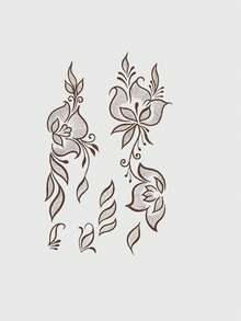 1pc Waterproof & Sweat-Resistant Washable Henna Hand Tattoo Sticker, Suitable For Weddings, Festivals, Parties, Exotic Style - Khaki - View 5