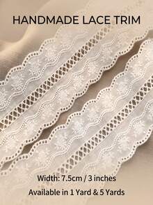 1/5 Yard viền ren thêu rỗng, rộng 7.5cm, có thể giặt được, viền ren, viền ren ghép, ren trang trí thủ công, thích hợp cho mũ nón, phụ kiện tóc, các dự án may vá, đồ thủ công mỹ nghệ, lễ kỷ niệm, váy cưới, DIY, trang phục dự tiệc, gói quà, DIY và may vá dành cho người mới bắt đầu - Nhiều màu - Xem 6