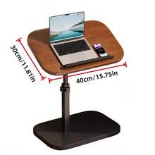 360° Adjustable Height Desk, Featuring Fashionable Minimalist Metal Frame And Durable Wooden Surface, Stable And Non-Shaky. This Lightweight Portable Side Table Is Ideal For Snacks Or Home Office Use. - Multicolor - View 5