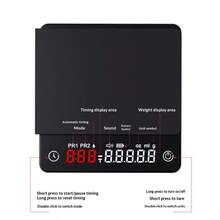 迷你可充电手冲咖啡电子秤，带定时器，精确到0.1克，防滑防水厨房秤 - 黑色 - 查看 5