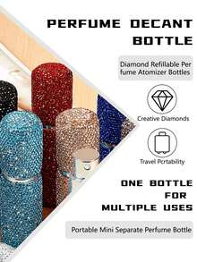 6个可填充钻石形迷你便携香水喷雾瓶，10毫升个人香氛旅行喷雾器 - 彩色 - 查看 5