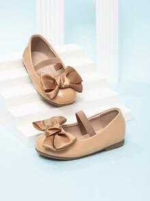 Zapatos planos casuales con diseño lindo y fácil de poner, nuevos para primavera 2026 para niñas - Camel - Ver 3