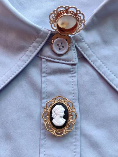 1个/2个优雅几何图案纽扣套，衬衫纽扣套，夹式纽扣套，时尚水晶袖扣套，适用于燕尾服和婚纱装饰