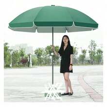 Sombrilla De Jardín O Playa 3 Metros De Díametro Verde Con Protector Uv Global Imports Sombrilla Playera Reforzada Alta Calidad Con Rompevientos - Verde - Ver 1