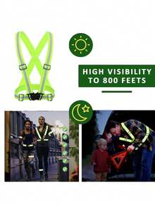Reflective Safety Vest With Adjustable Waist Belt, Shoulder Strap, Arm Band And Leg Strap - Multicolor - View 2