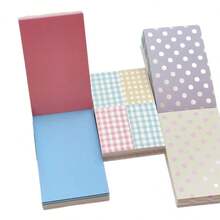 50张粉彩波点拼布便签本套装，厚实美观的文具，适用于日记、剪贴簿和笔记。 - 均碼 - 查看 8