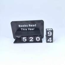 1个现代粉米色书籍阅读计数器 - 带有“今年阅读书籍”字样 - 追踪年度阅读进度 - 图书馆、办公室、家居装饰的完美之选 - 送给书虫、教师、作家的理想礼物 - 耐用塑料材质，阅读追踪器，现代设计，醒目数字，生日、情人节、圣诞节、感恩节和节日收藏的完美礼物，非常适合圣诞节和感恩节 - 彩色 - 查看 6