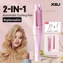 XBJ 32mm 2-In-1 Curling Iron & Straightener – Auto Curler To Create Waves, Curls & Sleek Styles. 4 Temp Settings With Fast Ceramic Coating. A Must-Have Hair Tools & Plancha De Pelo, The Ultimate Christmas Gift For Her. - 美規A型插(110-127V) - 查看 12
