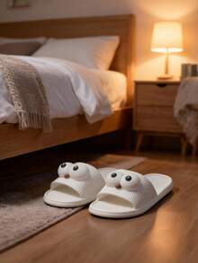 [Global Bestseller]Cute And Unique Eye Design Women's And Men's Casual EVA Material Home Slippers | Soft And Comfortable | Super Lightweight Anti-Slip Design | Fashionable Home Shoes | Women's And Men's Home Slippers - White - View 7