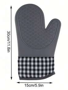 Silicone Heat Resistant Oven Gloves, Thick & Long Padded Mitts For Kitchen, Oven And Microwave Use - View 3