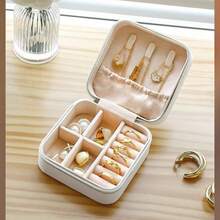 个性化手写名字心形首饰盒 - 定制米色布衬旅行收纳盒，拉链封口，柔软衬垫 - 伴娘邀请礼物、母亲节生日礼物、女士首饰盒、经典设计、高品质衬里、婚礼派对首饰盒 - 彩色 - 查看 6