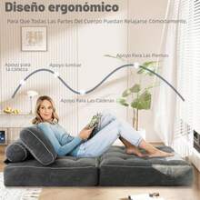 sofás y sofásToketa Sofa Cama Individual - Incluye Cojín/Almohada de Espuma ViscoelásticaSofa Comprimido con Tela Suave Desmontable Color Beige Se Convierte en Cama Ideal para Sala Recámara u Oficina - Beis - Ver 3