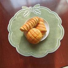 Bow Embroidered Placemats Linen Heat-Resistant Placemats For Home Restaurant Party And More - Light Green - View 4