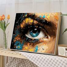 成人数字油画套装 - 16x20英寸彩色画布，简易丙烯画套装，含画笔和颜料 - 家居装饰及生日、情人节、圣诞节、母亲节礼物的完美之选 - 明亮 - 查看 6