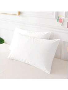 MADE IN TURKEY 2-Pack Plain Cotton Blend Pillowcases - 50x70 Cm - 70% Cotton - Soft & Durable - White - View 3