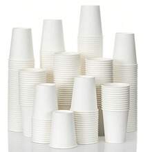 10/20/50/90个装 9盎司白色纸杯，咖啡杯，冷饮杯，派对杯，茶杯，简约风格，适合生日派对、婚礼、母亲节等场合。 - 彩色 - 查看 1