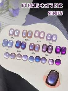 2026 新款情人节礼物 春夏九紫火幸运盒薰衣草水晶猫眼凝胶指甲油，季节时尚杯猫眼磁性指甲油，含底油和亮油，需紫外线照射，植物凝胶 9 色套装，适合初学者、家庭、办公室、通勤、约会，无病毒流行沙龙级风格，可保持 28 天。 - 彩色 - 查看 19