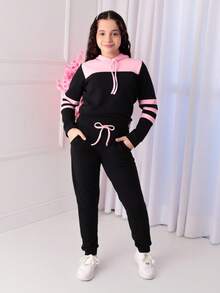 Girls' Tracksuit Set, Sizes 4 To 14 Years. - Baby Pink - View 9