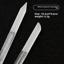 1pc Glass Nail Manicure Stick Cuticle Pusher Nail File Double Sided Crystal Glass Nail Manicure Tools For Women Men - Multicolor - View 10