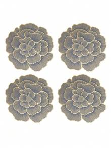 1-8 piezas Manteles individuales florales creativos de PVC, lavables, fáciles de limpiar, resistentes al calor, antideslizantes, decoración de mesa de fiesta de boda y vacaciones - Multicolor - Ver 20