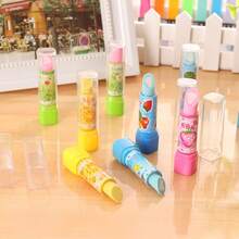 1pc Cartoon Lipstick Shaped Eraser, Creative Fruit Design, Cute Stationery Gift For Elementary Students - View 5