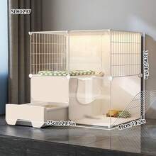 DIY Multi-Layer Cat Cage With Drawer Litter Box, Transparent Kitten Villa - Multicolor - View 1