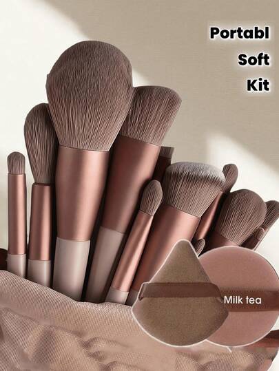 15pcs Makeup Brush Set, Suitable For Eyeshadow, Foundation, BB Cream, Concealer Etc., Soft & Versatile Makeup Tools, For Women, Portable Travel Makeup Brush Kit