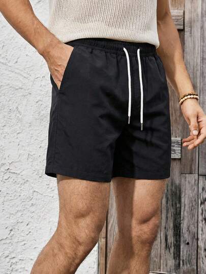 Mercer Haus Men's Drawstring Beach Shorts, Casual Sports Quick-Dry Shorts For Vacation, Travel, Summer , Suitable For Summer Tropical Holiday Vacation In Hawaii.