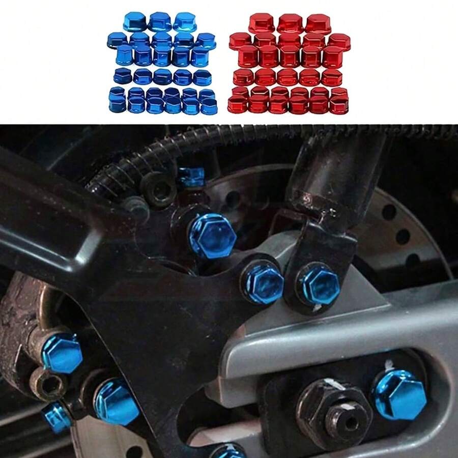 3pcs Motorcycle Nut & Bolt Covers, Decorative Screw Caps, Suitable For Car & Bicycle Parts - A - View 1