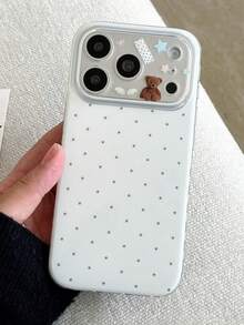 Cute Star Polka Dot Transparent Soft Phone Case For IPhone 17 ProMax 17 Pro 17 16 15 14 Pro Max, Shiny Anti-Drop Protective Cover, Gift Case - Little White Star - View 2