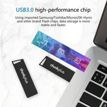 Lenovo MU241 USB 3.0 metall-USB-minne, roterbart USB-minne, 32 GB/64 GB/128 GB/256 GB hög hastighet, metallstruktur, lämplig för bärbara datorer, stationära datorer, ljud, TV och andra USB 3.0-stödda enheter - Visa 5