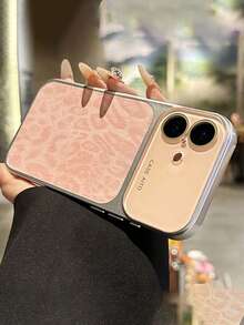 Luxury Leopard Print Faux Leather Large Window Phone Case Compatible WIth IPhone 17 Pro Max 17 Pro 17 16 Pro Max 16 Pro 16 15 Pro Max 15 Pro 15 14 Pro Max 14 Pro 14 Stylish Camera Protection Plating Frame Y2K Soft Cover - Pink - View 2