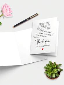 1pc Heart Design Thank You Card With Envelope, Greeting Card For Teacher, Doctor, Nurse, Parent, Perfect Appreciation Gift - Multicolor - View 5