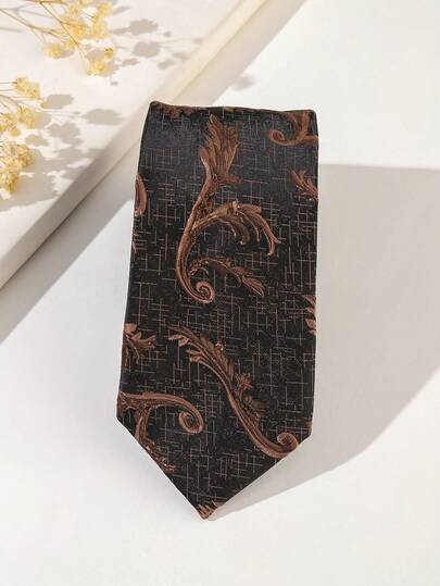 1pc Crinkled Jacquard Necktie