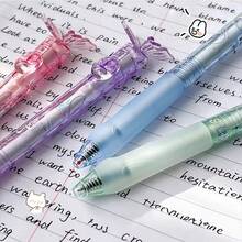 2/3/5pcs 0.5mm Black Retractable Ballpoint Pens, Suitable For Assignments, Writing, Problem Solving, Office & Student Supplies, 3D Butterfly Pattern! Icy Butterfly, Embossed Heart-Shaped Pens With "Ins" Youth Style. ST Black Pens, Can Be Given As Gifts - A - View 11