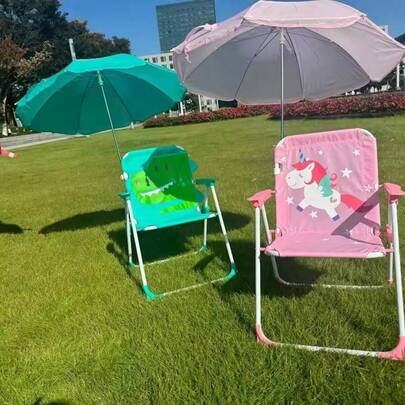 Silla de playa para niños, tienda de campaña, asiento para niños con sombrilla, protección solar plegable