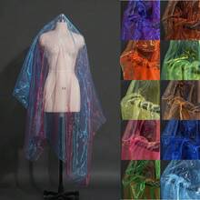 100X150cm Colorful Two-Color Gradient Organza Mesh Fabric For Women Sewing Wedding Dress Home Textiles Patchwork Cloth Materials - A - View 1