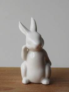 1件现代陶瓷艺术家居装饰品，春季陶瓷兔子摆件礼品 - 多色 - 查看 12
