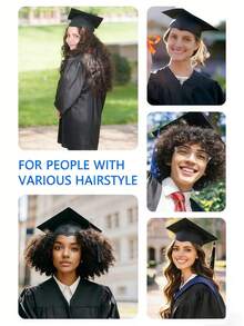 2个毕业帽发箍插片，结实防滑发带，可固定发型，适用于毕业帽、派对装饰、毕业典礼头带，可固定帽子和发型，毕业礼物帽子配件，学生和女生适用（不含帽子） - 學士帽固定髮夾 - 查看 5