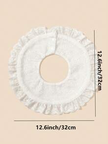 1件高品质公主蕾丝花朵婴儿围兜，花朵滚边口水巾，复古风格，适合女童日常外出及作为礼物 - 白色 - 查看 7