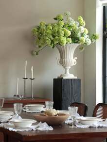 1朵仿真绿色木质绣球花，带叶子，逼真长茎，适合家居装饰、卧室、客厅、桌面、花瓶、房间、办公室、婚礼、户外花园、庭院、派对、礼品、玫瑰 - 彩色 - 查看 5