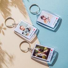 1/3/5pcs Custom Photo And Text Keychain, Personalized Acrylic Keychain, Custom Couple Keychain, Photo Key Ring, Valentine's Day, Birthday's Gift - Multicolor - View 4