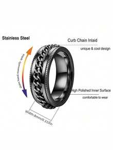 4pcs/Set Black Embossed Design Ring - Multicolor - View 2