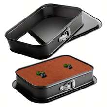 1 Piece - Large Rectangular Cake Pan, Sturdy Carbon Steel Baking Mold, Large Spring-Swept Cake Mold With Non-Stick Removable Base - Suitable For Cheesecake, Tiramisu Baking Mold, Holiday Baking Gift - View 11