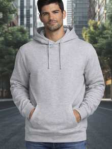 Men's Hoodie And Jogger Pants Set With Brazilian Flag Print, Casual, Minimalist, Sporty, Long Sleeves, Kangaroo Pocket, Comfortable For Autumn/Winter - 灰色 - 查看 3